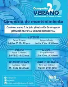 Gimnasia de mantenimiento verano 2022