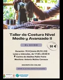 Taller de costura nivel medio y avanzado II