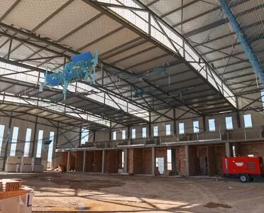 Avanzan las obras del Centro de Usos Múltiples y Pabellón Deportivo de Ejido Norte que están construyendo Ayuntamiento y Diputación